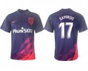 Wholesale Cheap Men 2021-2022 Club Atletico Madrid away aaa version purple 17 Soccer Jersey