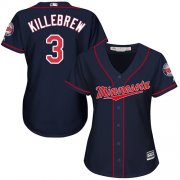 Wholesale Cheap Twins #3 Harmon Killebrew Navy Blue Alternate Women's Stitched MLB Jersey