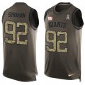 Wholesale Cheap Nike Giants #92 Michael Strahan Green Men's Stitched NFL Limited Salute To Service Tank Top Jersey
