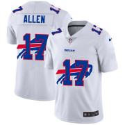 Wholesale Cheap Buffalo Bills #17 Josh Allen White Men's Nike Team Logo Dual Overlap Limited NFL Jersey