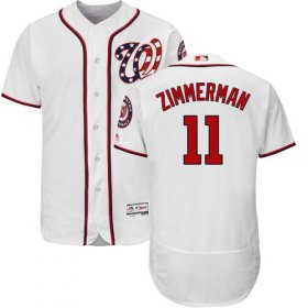 Wholesale Cheap Nationals #11 Ryan Zimmerman White Flexbase Authentic Collection Stitched MLB Jersey
