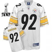 Wholesale Cheap Steelers #92 James Harrison White Super Bowl XLV Stitched NFL Jersey