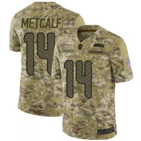 Wholesale Cheap Nike Seahawks #14 D.K. Metcalf Camo Men\'s Stitched NFL Limited 2018 Salute To Service Jersey