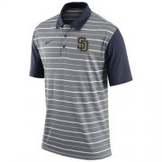 Wholesale Cheap Men's San Diego Padres Nike Gray Dri-FIT Stripe Polo