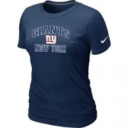 Wholesale Cheap Women's Nike New York Giants Heart & Soul NFL T-Shirt Dark Blue