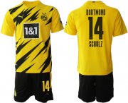 Wholesale Cheap Men 2020-2021 club Dortmund home 14 yellow Soccer Jerseys