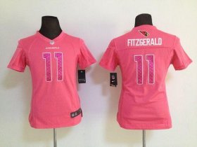 Wholesale Cheap Nike Cardinals #11 Larry Fitzgerald Pink Sweetheart Women\'s Stitched NFL Elite Jersey