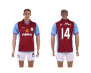 Wholesale Cheap Aston Villa #14 A.Luna Red Home Soccer Club Jersey