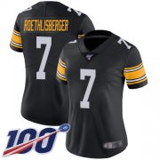 Wholesale Cheap Nike Steelers #7 Ben Roethlisberger Black Alternate Women's Stitched NFL 100th Season Vapor Limited Jersey