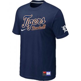 Wholesale Cheap Detroit Tigers Nike Short Sleeve Practice MLB T-Shirt Midnight Blue