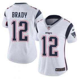 Wholesale Cheap Nike Patriots #12 Tom Brady White Women\'s Stitched NFL Vapor Untouchable Limited Jersey