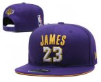 Wholesale Cheap Men's Los Angeles Lakers #23 LeBron James Purple Snapback Ajustable Cap Hat