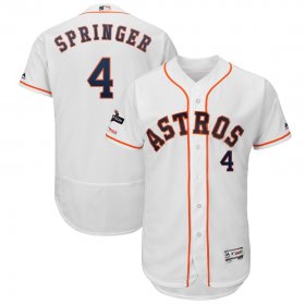 Wholesale Cheap Houston Astros #4 George Springer Majestic 2019 Postseason Authentic Flex Base Player Jersey White