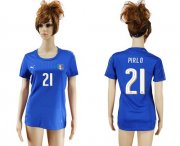 Wholesale Cheap Women's Italy #21 Pirlo Home Soccer Country Jersey