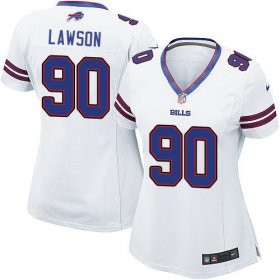 Wholesale Cheap Nike Bills #90 Shaq Lawson White Women\'s Stitched NFL Elite Jersey