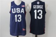 Wholesale Cheap 2016 Olympics Team USA Men's #13 Paul George Navy Blue Revolution 30 Swingman Basketball Jersey
