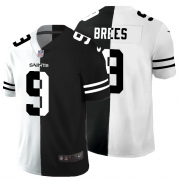 Cheap New Orleans Saints #9 Drew Brees Men's Black V White Peace Split Nike Vapor Untouchable Limited NFL Jersey