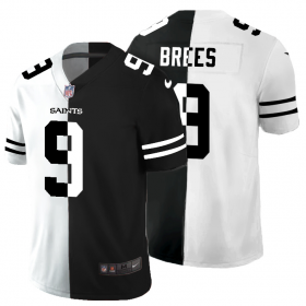 Cheap New Orleans Saints #9 Drew Brees Men\'s Black V White Peace Split Nike Vapor Untouchable Limited NFL Jersey