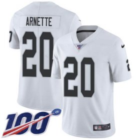 Wholesale Cheap Nike Raiders #20 Damon Arnette White Men\'s Stitched NFL 100th Season Vapor Untouchable Limited Jersey