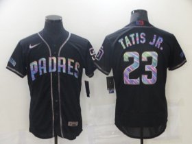 Wholesale Cheap Men San Diego Padres 23 Tatis jr Black Colorful Edition Elite 2021 Nike MLB Jersey