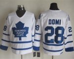 Wholesale Cheap Maple Leafs #28 Tie Domi White CCM Throwback Stitched NHL Jersey