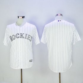 Wholesale Cheap Rockies Blank White New Cool Base Stitched MLB Jersey