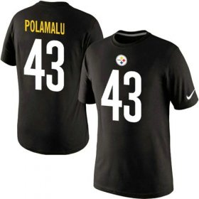 Wholesale Cheap Nike Pittsburgh Steelers #43 Troy Polamalu Pride Name & Number NFL T-Shirt Black