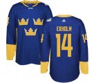 Wholesale Cheap Team Sweden #14 Mattias Ekholm Blue 2016 World Cup Stitched NHL Jersey