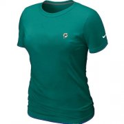 Wholesale Cheap Women's Nike Miami Dolphins Chest Embroidered Logo T-Shirt Green