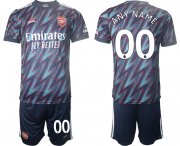 Wholesale Cheap Men 2021-2022 Club Arsenal away blue customized Soccer Jersey