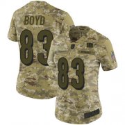 Wholesale Cheap Nike Bengals #83 Tyler Boyd Camo Women's Stitched NFL Limited 2018 Salute to Service Jersey