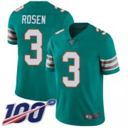 Wholesale Cheap Nike Dolphins #3 Josh Rosen Aqua Green Alternate Men's Stitched NFL 100th Season Vapor Limited Jersey