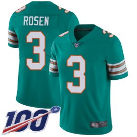 Wholesale Cheap Nike Dolphins #3 Josh Rosen Aqua Green Alternate Men\'s Stitched NFL 100th Season Vapor Limited Jersey