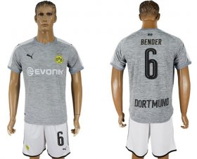 Wholesale Cheap Dortmund #6 Bender Grey Soccer Club Jersey