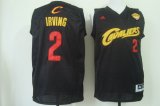 Wholesale Cheap Men's Cleveland Cavaliers 2 Kyrie Irving 2017 The NBA Finals Patch Black With Red Fashion Jersey