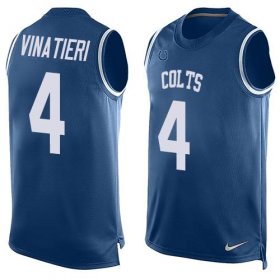 Wholesale Cheap Nike Colts #4 Adam Vinatieri Royal Blue Team Color Men\'s Stitched NFL Limited Tank Top Jersey