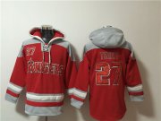Wholesale Cheap Men's Los Angeles Angels #27 Mike Trout Red Ageless Must-Have Lace-Up Pullover Hoodie