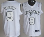 Wholesale Cheap San Antonio Spurs #9 Tony Parker Revolution 30 Swingman White Big Color Jersey