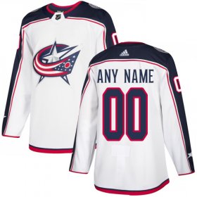 Wholesale Cheap Men\'s Adidas Blue Jackets Personalized Authentic White Road NHL Jersey