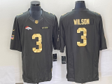 Wholesale Cheap Men's Denver Broncos #3 Russell Wilson Green Gold Salute To Service Stitched Nike Limited Jersey