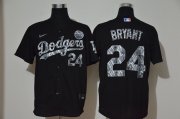Wholesale Cheap Men's Los Angeles Dodgers #24 Kobe Bryant Black Silver Mamba Stitched MLB Cool Base Nike Jersey