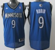 Wholesale Cheap Minnesota Timberwolves #9 Ricky Rubio Blue Swingman Jersey