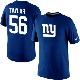 Wholesale Cheap Nike New York Giants #56 Lawrence Taylor Name & Number NFL T-Shirt Blue