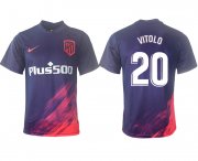 Wholesale Cheap Men 2021-2022 Club Atletico Madrid away aaa version purple 20 Soccer Jersey