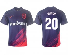 Wholesale Cheap Men 2021-2022 Club Atletico Madrid away aaa version purple 20 Soccer Jersey