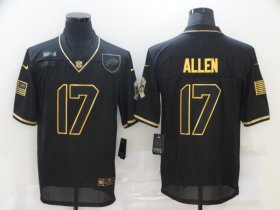 Wholesale Cheap Men\'s Buffalo Bills #17 Josh Allen Black Gold 2020 Salute To Service Stitched NFL Nike Limited Jersey