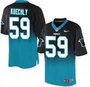 Wholesale Cheap Nike Panthers #59 Luke Kuechly Black/Blue Men's Stitched NFL Elite Fadeaway Fashion Jersey