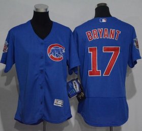 Wholesale Cheap Cubs #17 Kris Bryant Blue Flexbase Authentic Women\'s Stitched MLB Jersey