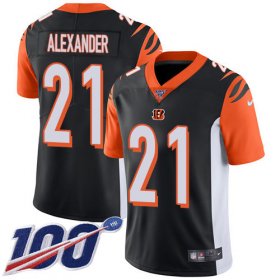 Wholesale Cheap Nike Bengals #21 Mackensie Alexander Black Team Color Youth Stitched NFL 100th Season Vapor Untouchable Limited Jersey
