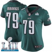 Wholesale Cheap Nike Eagles #79 Brandon Brooks Midnight Green Team Color Super Bowl LII Women's Stitched NFL Vapor Untouchable Limited Jersey